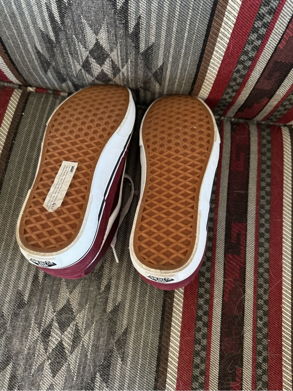 Vans Kids Burgundy and White Low-Top Sneakers